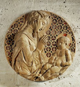Neitsyt palvelee lasta, "Madonna Todi" ... tekijältä Donatello