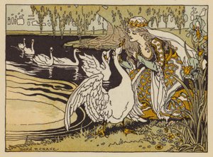 Kuusi joutsenta, saksalainen satu (väri litho)
