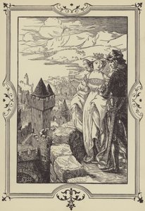 "Annoure toi kuninkaan rinteille" (litho) tekijältä Dora Curtis