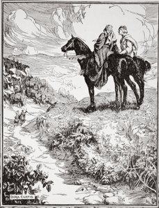 "Kun he odottavat pienellä metsän kukkulalla", 1905. tekijältä Dora Curtis
