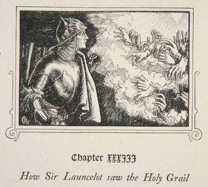 Kuinka Sir Launcelot näki Graalin maljan, kuvitus Beatrice Clayn teoksesta 