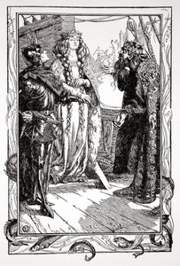 "Kuningas Anguish antaa Isoltin Sir Tristramille", 1905. tekijältä Dora Curtis