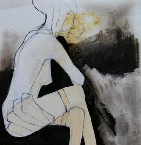 Mietiskelevä istuva nainen tekijältä Doris Schmitz