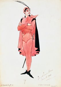Charles Gounodin puku Mefistofeleille Faustissa, sketsi Carleton Smyth, esitykseen vuonna 1911, 1900-luvulla tekijältä Dorothy Carleton Smyth