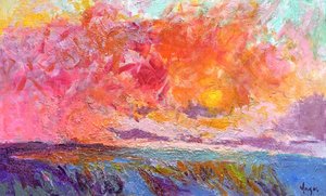 Eläväinen auringonlaskun merimaisema tekijältä Dorothy Fagan
