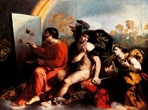 Jupiter ja taidemaalari, kirjoittanut Dosso Dossi tekijältä Dosso Dossi