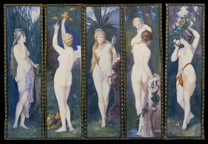 Viisi aistia (guassi norsunluun päällä) tekijältä Dubois Dubois