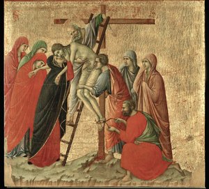 Alttari Maesta, maalattu 1308-1311 Sienan katedraalia varten ... tekijältä Duccio di Buoninsegna