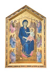 Madonna ja lapsi valtaistuimella enkelien kanssa tekijältä Duccio di Buoninsegna