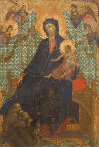 Fransiskaanien Madonna, Duccio di Buoninsegna (n. 1255 - ennen 1319), tempera puulle, 235x16 cm tekijältä Duccio di Buoninsegna