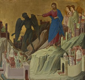 Kiusaus vuorella tekijältä Duccio di Buoninsegna