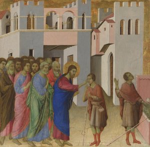 Sokeana syntyneen miehen paraneminen, noin 1308-1311 tekijältä Duccio di Buoninsegna