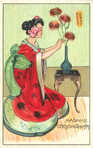Madame Chrysanthemum, Pierre Lotin romaanista (värilitho) tekijältä Dudley Hardy