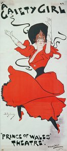 Juliste, joka mainostaa "A Gaiety Girl" -teatteria Prince of Wales -teatterissa