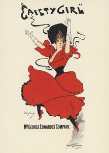 Juliste elokuvalle "A Gaiety Girl" (värilitho) tekijältä Dudley Hardy