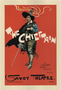 A. Sullivanin ja F. C. Burnandin Opera The Chieftain -juliste, 1894