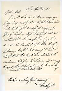 Wellingtonin herttuan kirje kenraali Rowland Hillille, 1. helmikuuta 1828. tekijältä Duke of Wellington