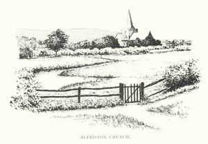 Alfristonin kirkko (litografia) tekijältä Duncan Moul