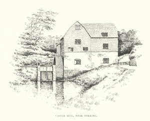 Castle Mill, lähellä Dorkingia (litografia). tekijältä Duncan Moul