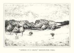 "Yrjö IV:n galoppi," Bennington Park (litografia)