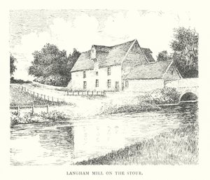 Langham Mill on the Stour (litografia) tekijältä Duncan Moul