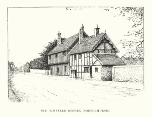 Old Timbered Houses, Northchurch (litografia) tekijältä Duncan Moul