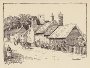 Sussex: Bramber Village (litografia) tekijältä Duncan Moul
