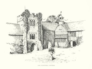 The Courtyard, Ightham (litografia) tekijältä Duncan Moul