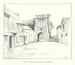 "Tulikellon portti", Barking (litografia)