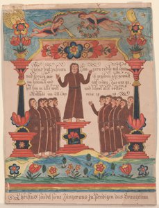 Jeesus meni opetuslastensa luo, n. 1810-20 (kynä ja muste ja wc paperilla) tekijältä Durs Sr. and Rudy, Durs Jr. Rudy