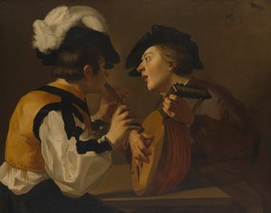 Kaksi muusikkoa, 1600-luku. tekijältä Dutch