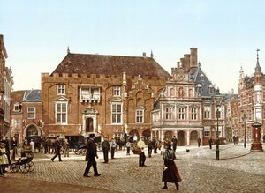 Kaupungintalo Grote Marktissa, Haarlem, Hollanti, pub.c. 1900