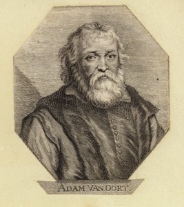 Adam Van Oort, syntynyt Adam van Noort, belgialainen taiteilija. Kaiverrus Johann Georg Waldreich tekijältä Dutch School