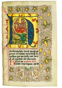 Tuntikirja ja rukouskirja hollanniksi, Ala-Rheinland, Emmerich, Cleves, n. 1480 tekijältä Dutch School