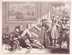 Hollannin upseerihuoneisiin tunkeutuneen kobran tekeminen, 1672 tekijältä Dutch School