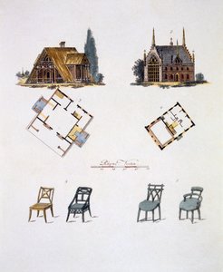 Puutarhakoristeet, G. van Laarin Magazine of Garden Gems, julkaistu 1802 tekijältä Dutch School