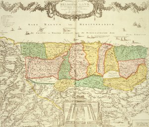 Pyhän maan kartta, pubi. kirjoittanut Jan Barend Elwe, Amsterdam, 1742
