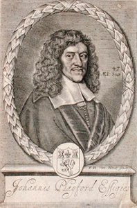 Frederick Hendrick van Hoven (n. 1628-98) kaivertama John Playfordin (1623-86) muotokuva (kaiverrus) tekijältä Dutch School