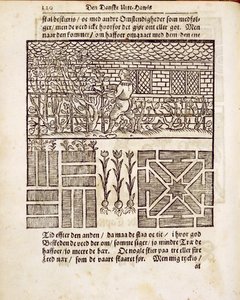 Koulutus ja istutus puutarhassa, hollantilainen puutarhuri, Johann van der Groen, julkaistu 1699 tekijältä Dutch School