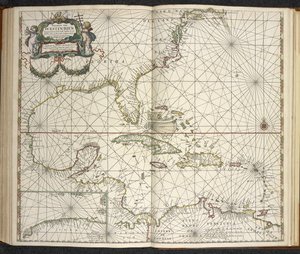 Länsi-Intia, The Great New Augmented Sea Atlas tai Water World. Näyttää huokauksissa maan kaikki meren rannikot...