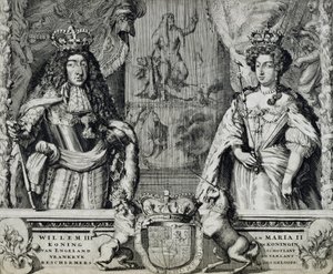 Vilhelm III (1650-1702) ja Maria II (1662-94), n. 1688-1794 tekijältä Dutch School