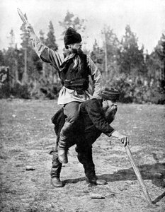 Suomalaiset pelaamassa Kykkaa, kansallispeliä, 1936