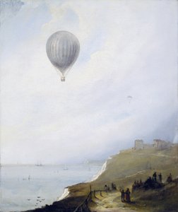 Balloon Over Cliffs, Dover, 1840 tekijältä E.W. Cocks