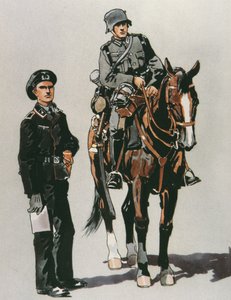 Saksan armeijan panssariupseeri ja ratsasotilas tekijältä E. (after) Dobrich