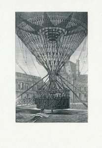 Panoraamakatselutaso kuumailmapallolla, pubi. n. 1880 (bw-kaiverrus) tekijältä E. A. Tilly