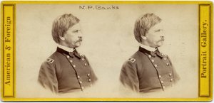 Nathaniel Prentice Banks (1816-94), amerikkalainen poliitikko ja unionin armeijan kenraali (stereokuva)