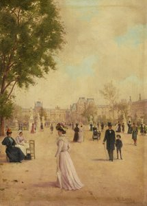 Tuileries-puutarha, vuoden 1883 jälkeen tekijältä E. Baré