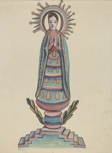 New Mexico, Bulto, monivärinen puinen figuuri, 19351942.
