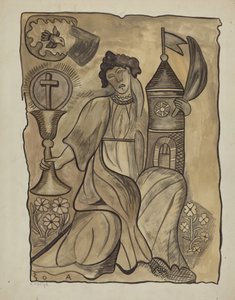 Santa Barbaran seinäripustus, n. 1936. tekijältä E. Boyd