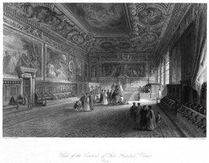 Viidensadan neuvoston sali, Venetsia, Italia, 1800-luku.